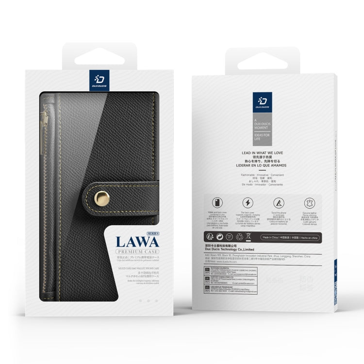 For iPhone 16 Pro Max DUX DUCIS Lawa Series 2 in 1 Wallet Zipper Detachable MagSafe Phone Case with Lanyard
