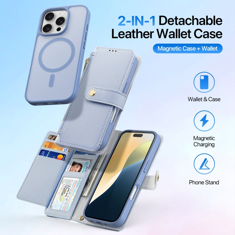 For iPhone 16 Pro Max DUX DUCIS Lawa Series 2 in 1 Wallet Zipper Detachable MagSafe Phone Case with Lanyard