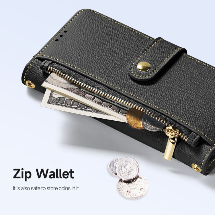 For iPhone 16 Pro DUX DUCIS Lawa Series 2 in 1 Wallet Zipper Detachable MagSafe Phone Case with Lanyard