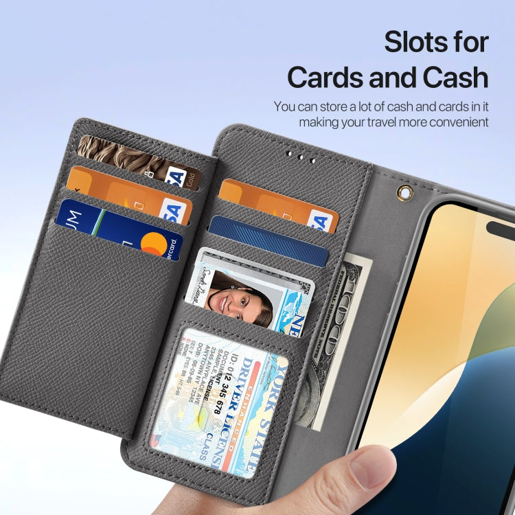 For iPhone 16 Pro DUX DUCIS Lawa Series 2 in 1 Wallet Zipper Detachable MagSafe Phone Case with Lanyard