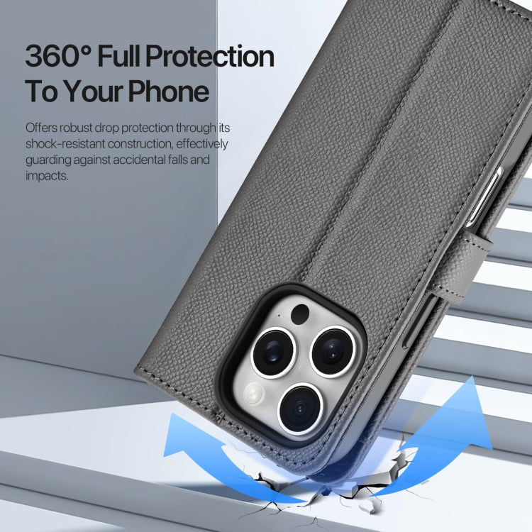 For iPhone 16 Pro DUX DUCIS Lawa Series 2 in 1 Wallet Zipper Detachable MagSafe Phone Case with Lanyard