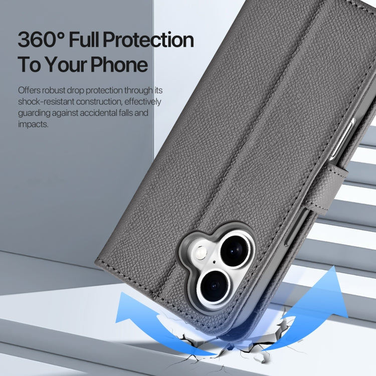 For iPhone 16 DUX DUCIS Lawa Series 2 in 1 Wallet Zipper Detachable MagSafe Phone Case with Lanyard