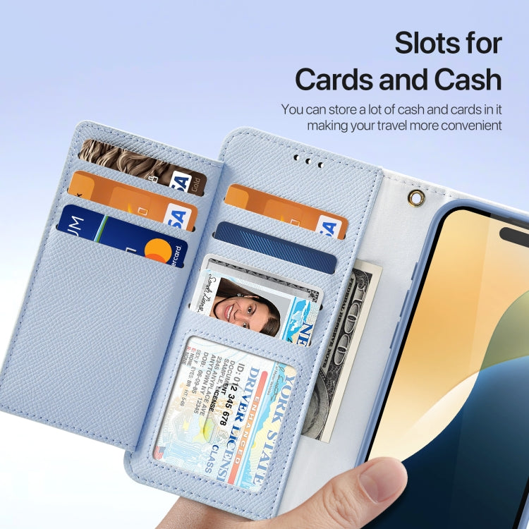 For iPhone 16 DUX DUCIS Lawa Series 2 in 1 Wallet Zipper Detachable MagSafe Phone Case with Lanyard