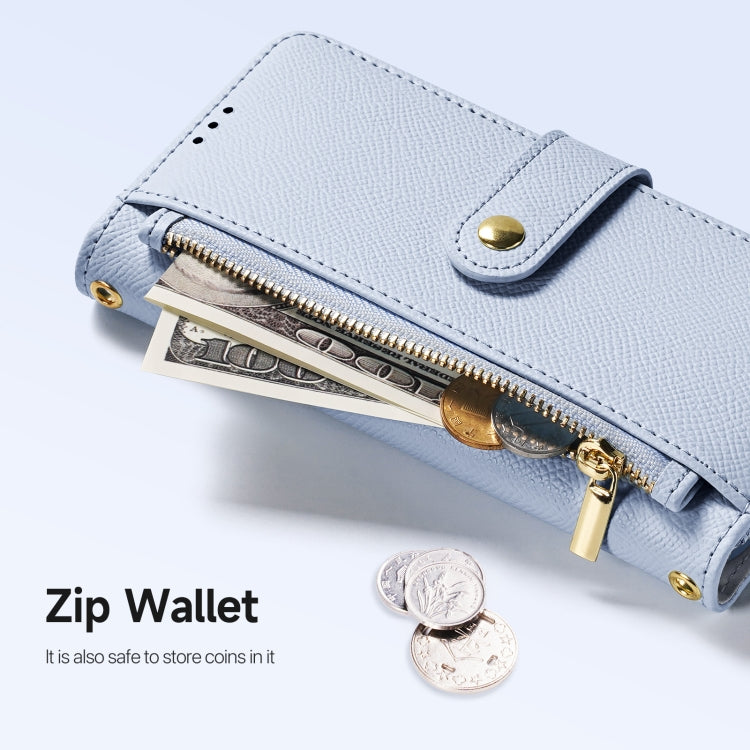 For iPhone 16 DUX DUCIS Lawa Series 2 in 1 Wallet Zipper Detachable MagSafe Phone Case with Lanyard
