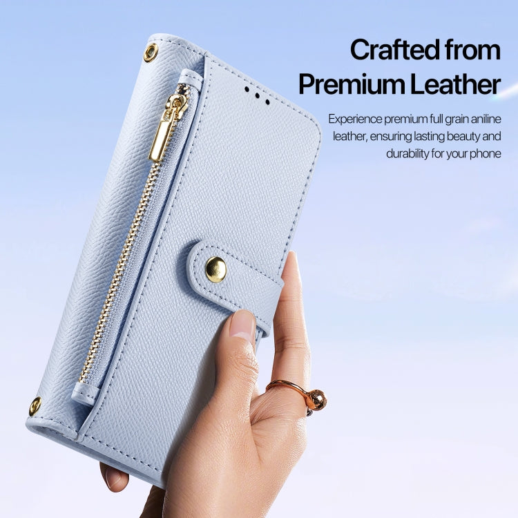 For iPhone 16 DUX DUCIS Lawa Series 2 in 1 Wallet Zipper Detachable MagSafe Phone Case with Lanyard