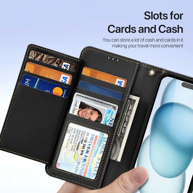 For iPhone 15 DUX DUCIS Lawa Series 2 in 1 Wallet Zipper Detachable MagSafe Phone Case with Lanyard