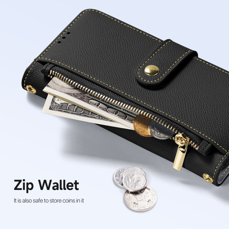 For iPhone 15 DUX DUCIS Lawa Series 2 in 1 Wallet Zipper Detachable MagSafe Phone Case with Lanyard