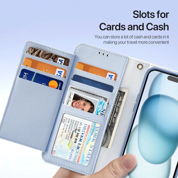 For iPhone 15 DUX DUCIS Lawa Series 2 in 1 Wallet Zipper Detachable MagSafe Phone Case with Lanyard