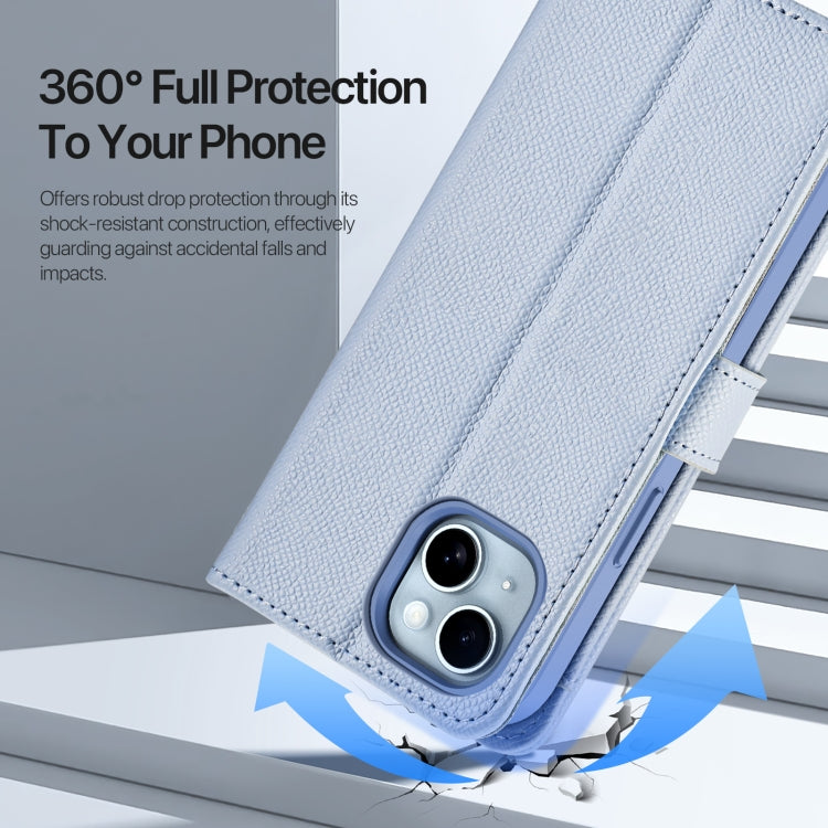 For iPhone 15 DUX DUCIS Lawa Series 2 in 1 Wallet Zipper Detachable MagSafe Phone Case with Lanyard