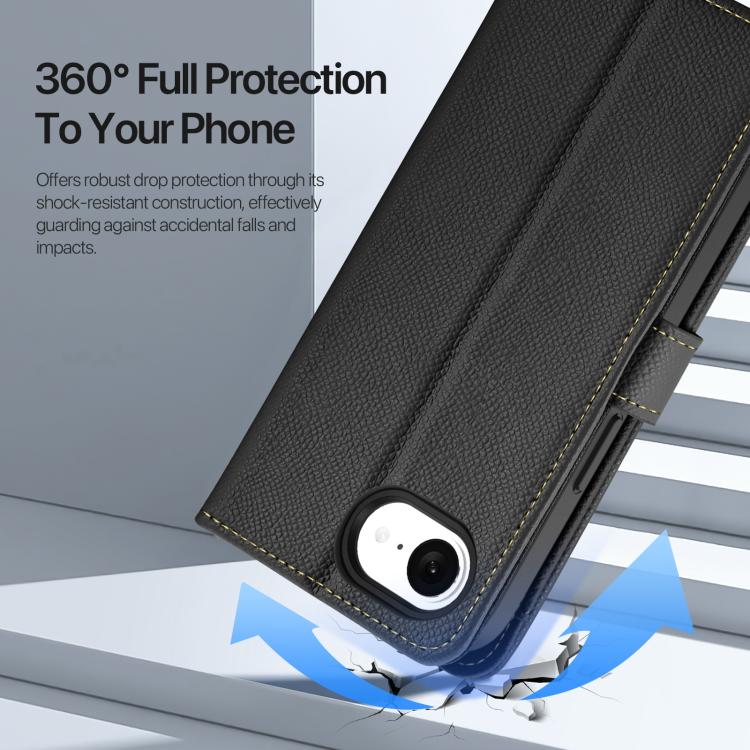 For iPhone 17e / 16e DUX DUCIS Lawa Series 2 in 1 Wallet Zipper Detachable MagSafe Phone Case with Lanyard