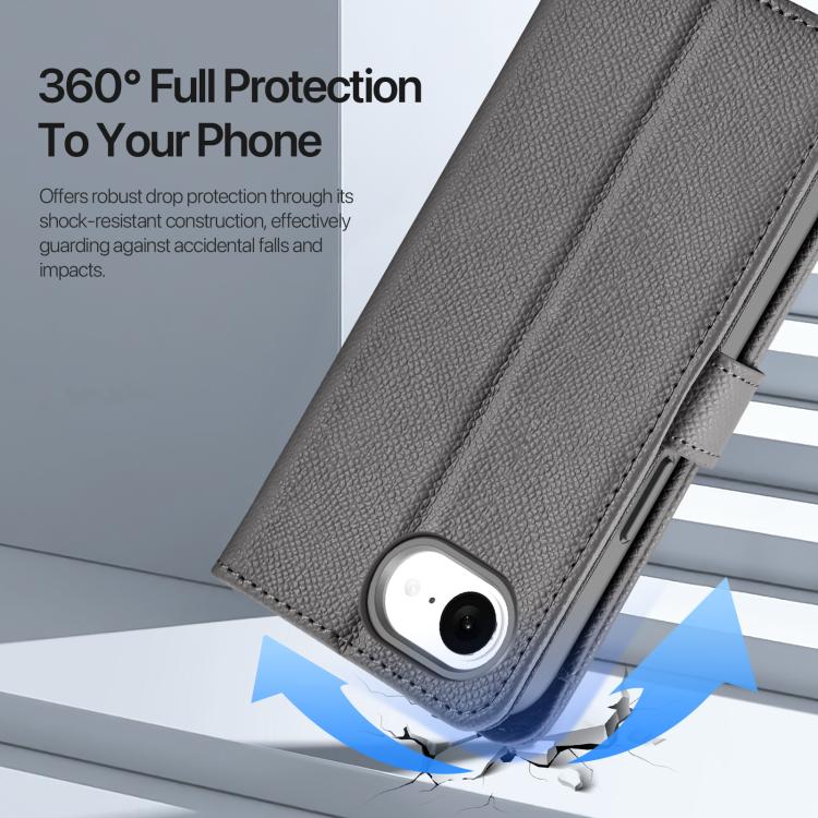 For iPhone 17e / 16e DUX DUCIS Lawa Series 2 in 1 Wallet Zipper Detachable MagSafe Phone Case with Lanyard