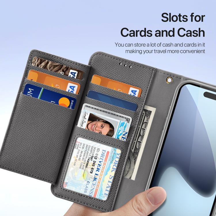 For iPhone 17 Pro DUX DUCIS Lawa Series 2 in 1 Wallet Zipper Detachable MagSafe Phone Case with Lanyard