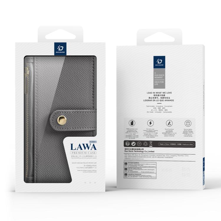 For iPhone Air DUX DUCIS Lawa Series 2 in 1 Wallet Zipper Detachable MagSafe Phone Case with Lanyard