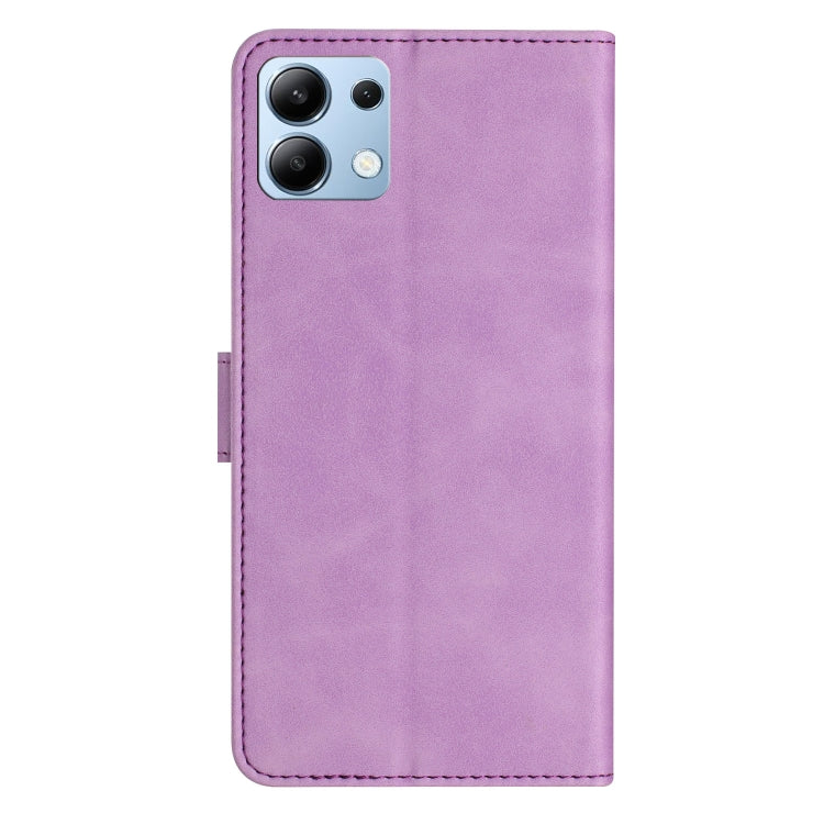 For Redmi Note 14 4G 163.25mm Seven Butterflies Embossed Leather Phone Case