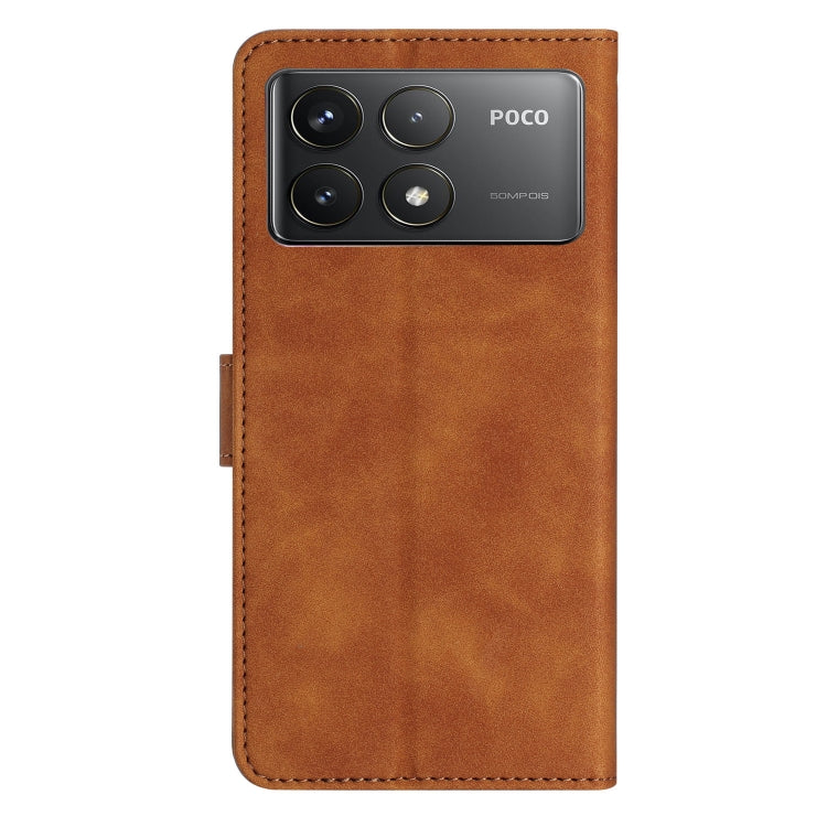 For Xiaomi Poco F6 Pro Seven Butterflies Embossed Leather Phone Case
