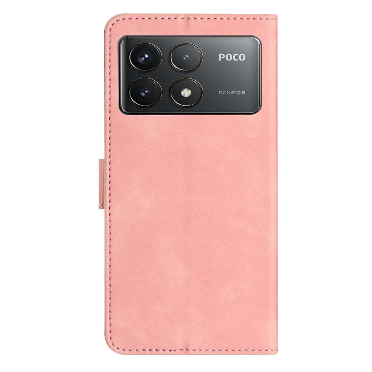For Xiaomi Poco F6 Pro Seven Butterflies Embossed Leather Phone Case