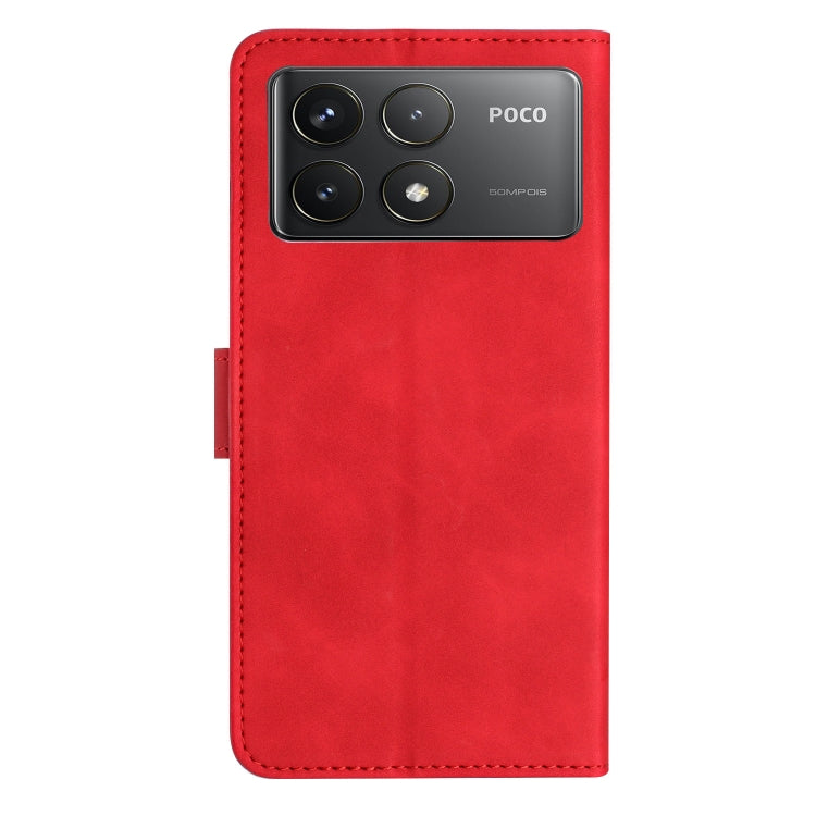 For Xiaomi Poco F6 Pro Seven Butterflies Embossed Leather Phone Case
