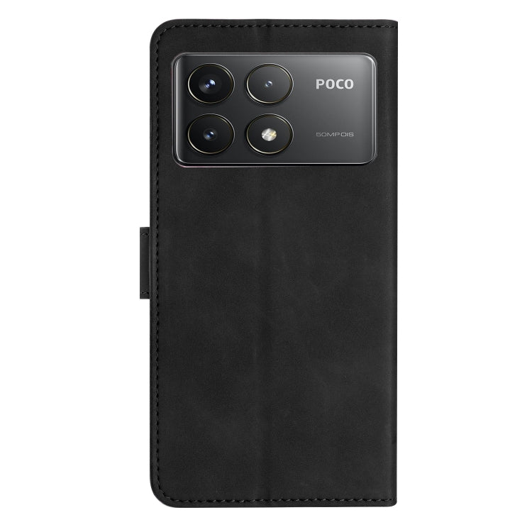 For Xiaomi Poco F6 Pro Seven Butterflies Embossed Leather Phone Case