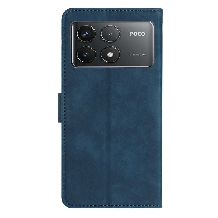 For Xiaomi Poco F6 Pro Seven Butterflies Embossed Leather Phone Case