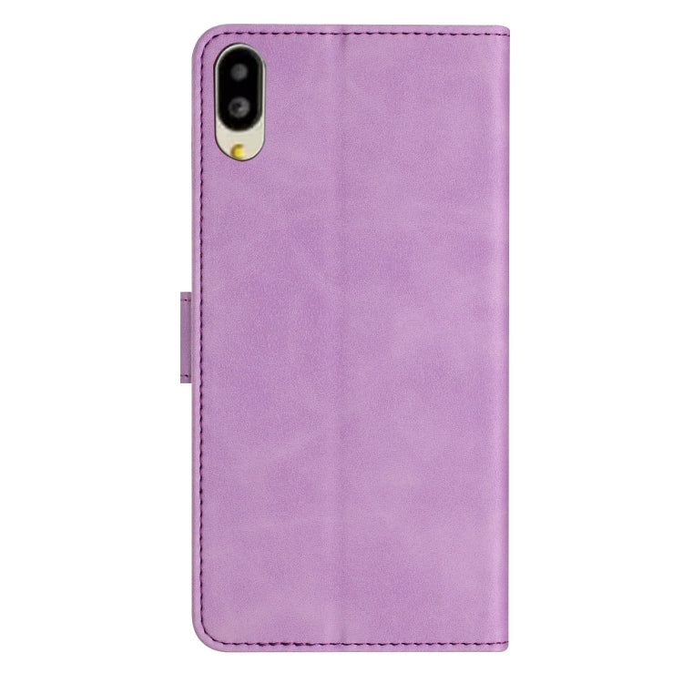 For Sharp Basio active SHG09 Seven Butterflies Embossed Leather Phone Case