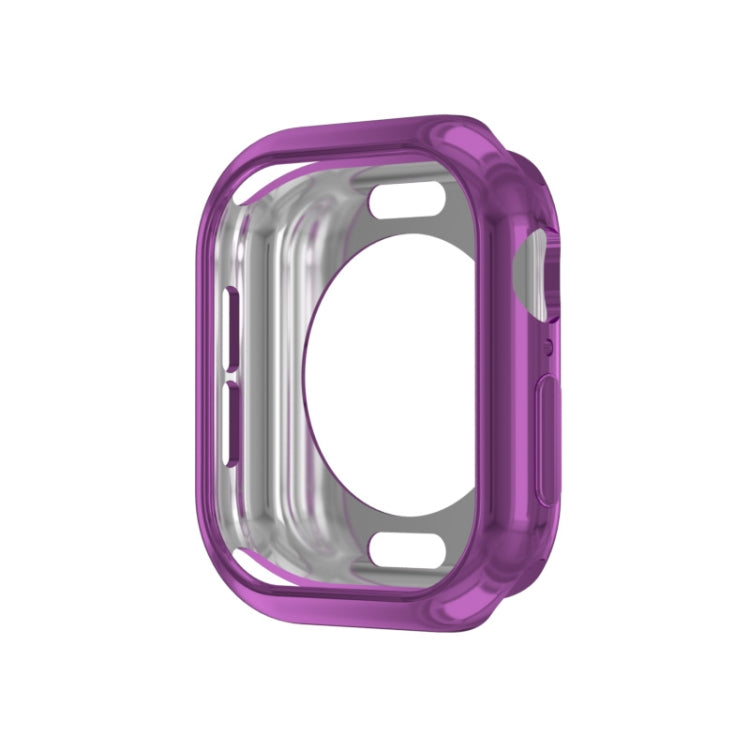 For Apple Watch Series 11 / 10 42mm Plating TPU Round Hole Hollow Watch Case