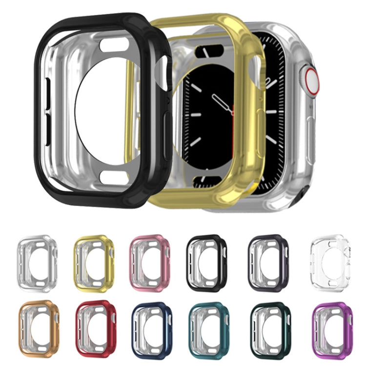 For Apple Watch Series 11 / 10 46mm Plating TPU Round Hole Hollow Watch Case