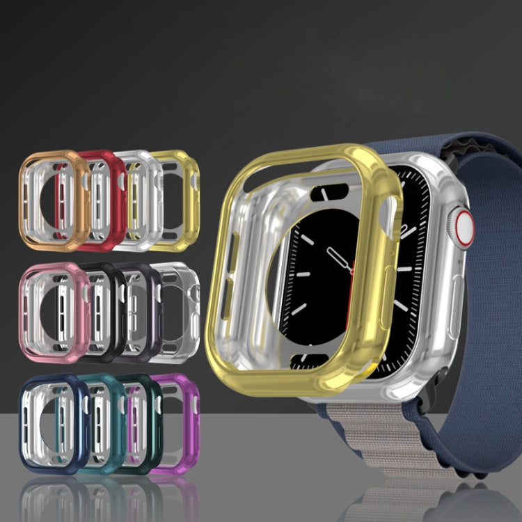 For Apple Watch Series 11 / 10 46mm Plating TPU Round Hole Hollow Watch Case