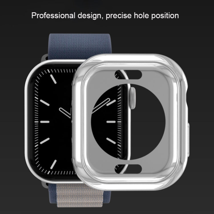 For Apple Watch Series 11 / 10 42mm Plating TPU Round Hole Hollow Watch Case