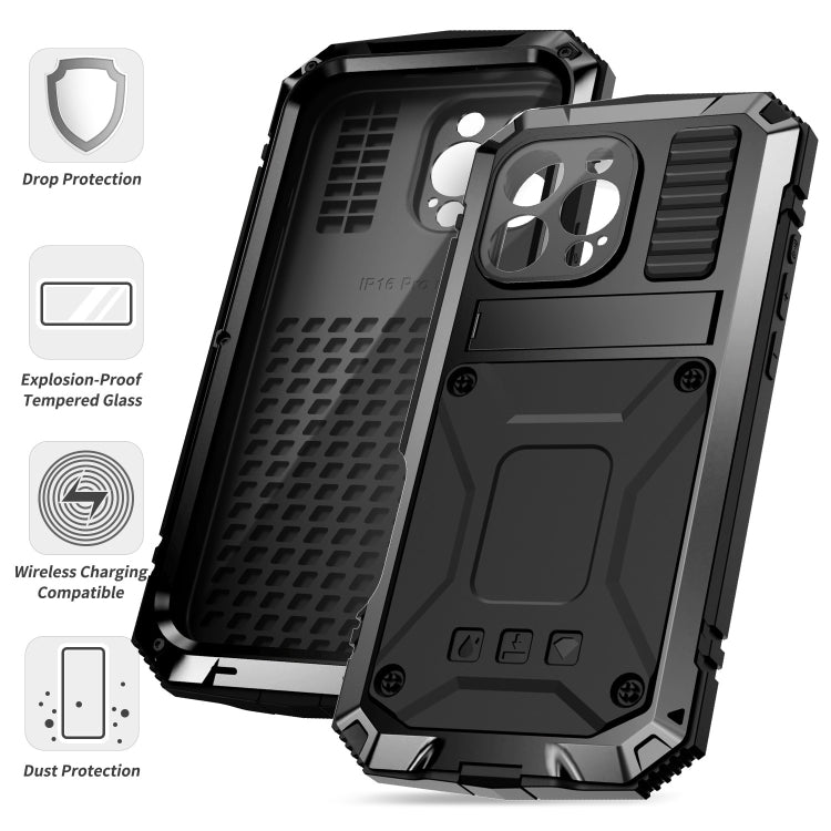 For iPhone 16 Pro R-JUST Life Waterproof Dustproof Shockproof Phone Case