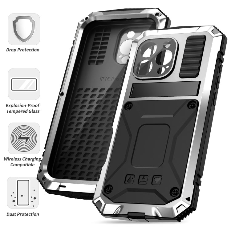 For iPhone 16 Pro R-JUST Life Waterproof Dustproof Shockproof Phone Case