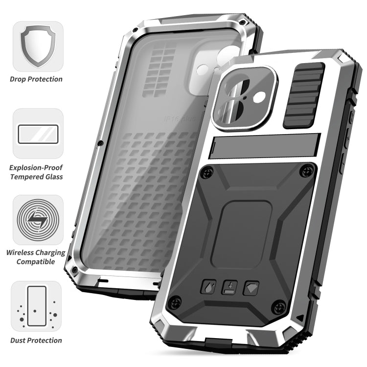 For iPhone 16 Plus R-JUST Life Waterproof Dustproof Shockproof Phone Case