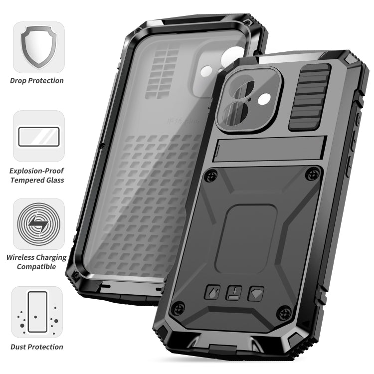 For iPhone 16 R-JUST Life Waterproof Dustproof Shockproof Phone Case