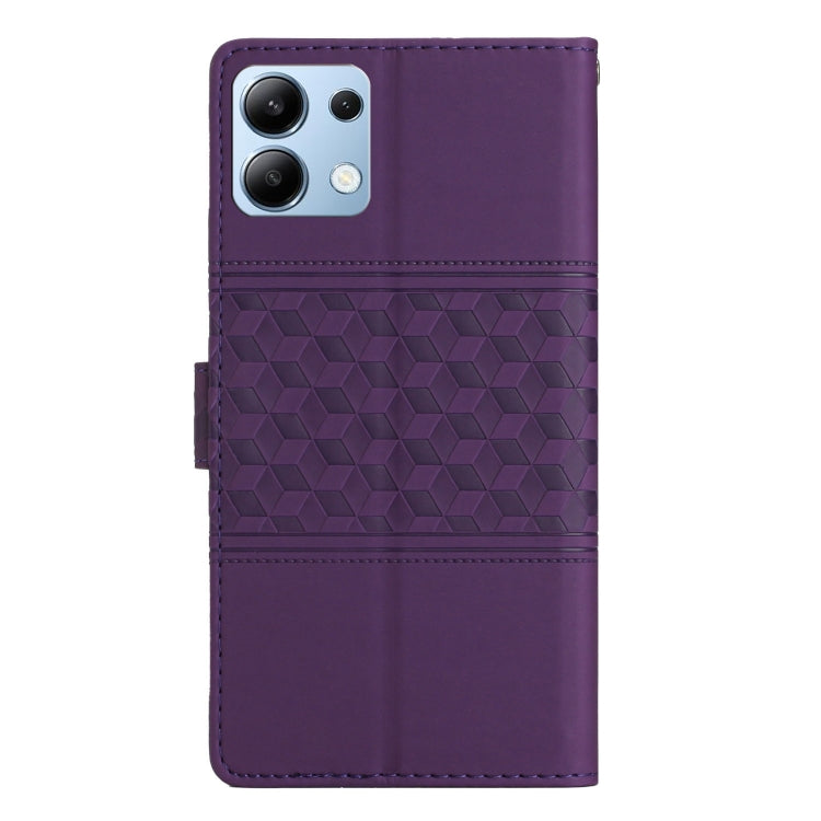 For Redmi Note 14 4G 163.25mm Diamond Embossed Skin Feel Leather Phone Case