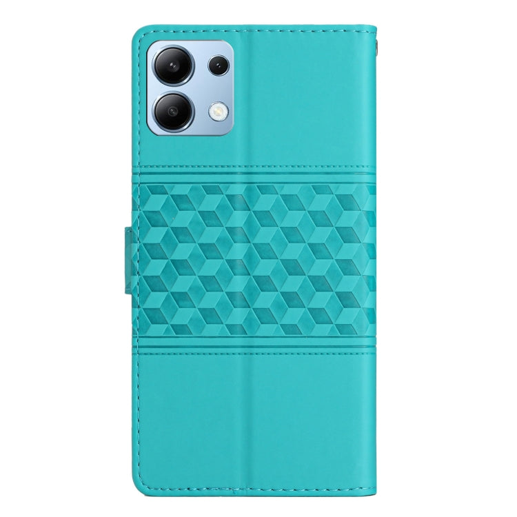 For Redmi Note 14 4G 163.25mm Diamond Embossed Skin Feel Leather Phone Case