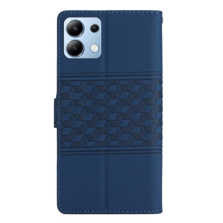 For Redmi Note 14 4G 163.25mm Diamond Embossed Skin Feel Leather Phone Case
