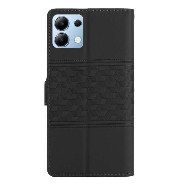 For Redmi Note 14 4G 163.25mm Diamond Embossed Skin Feel Leather Phone Case