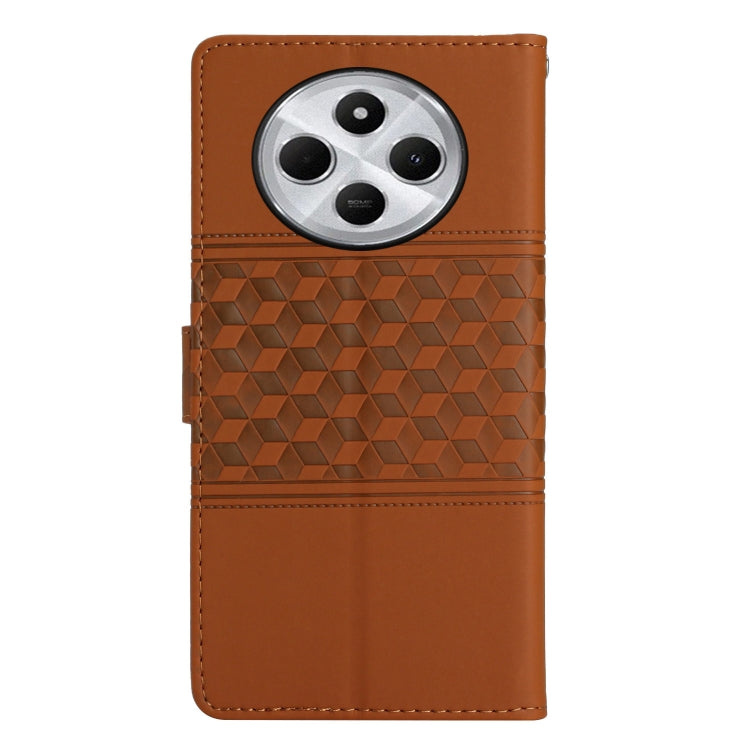 For Redmi 14C 4G Diamond Embossed Skin Feel Leather Phone Case