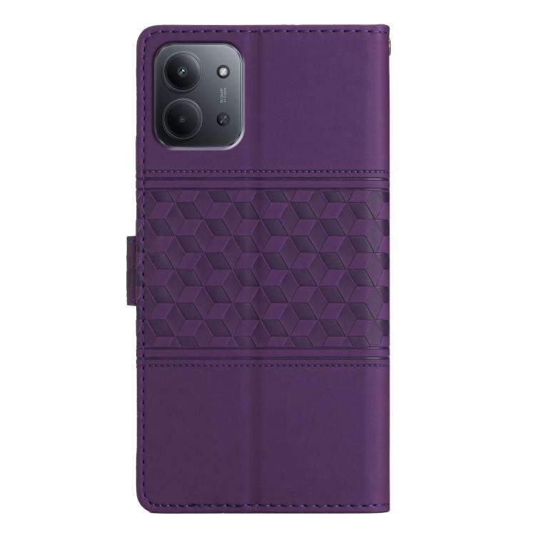 For Redmi 15C 5G/4G Global 171mm Diamond Embossed Skin Feel Leather Phone Case