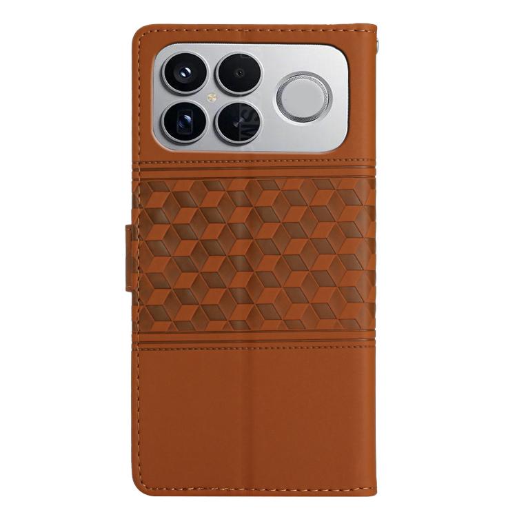 For Redmi K90/Poco F8 Pro Diamond Embossed Skin Feel Leather Phone Case