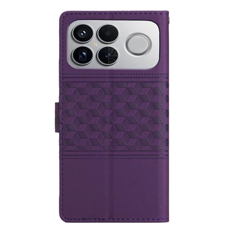 For Redmi K90/Poco F8 Pro Diamond Embossed Skin Feel Leather Phone Case