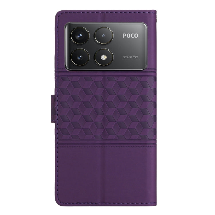 For Xiaomi Poco F6 Pro Diamond Embossed Skin Feel Leather Phone Case