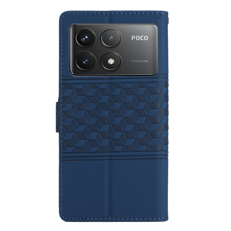 For Xiaomi Poco F6 Pro Diamond Embossed Skin Feel Leather Phone Case
