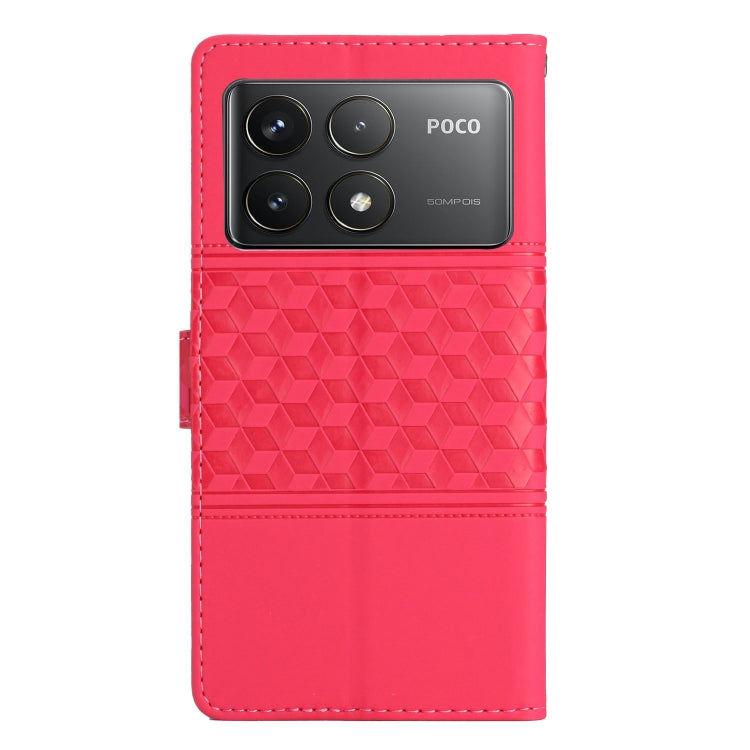 For Xiaomi Poco F6 Pro Diamond Embossed Skin Feel Leather Phone Case