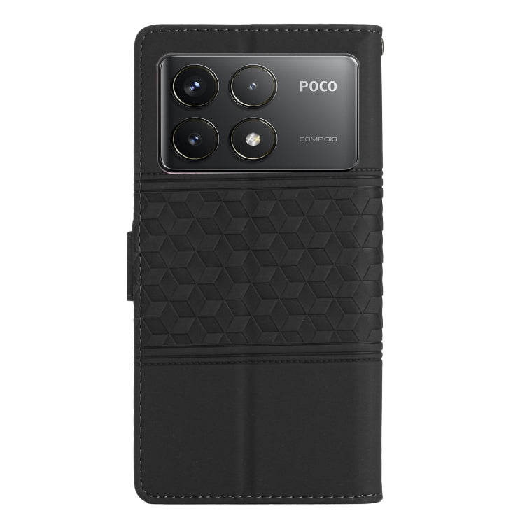 For Xiaomi Poco F6 Pro Diamond Embossed Skin Feel Leather Phone Case