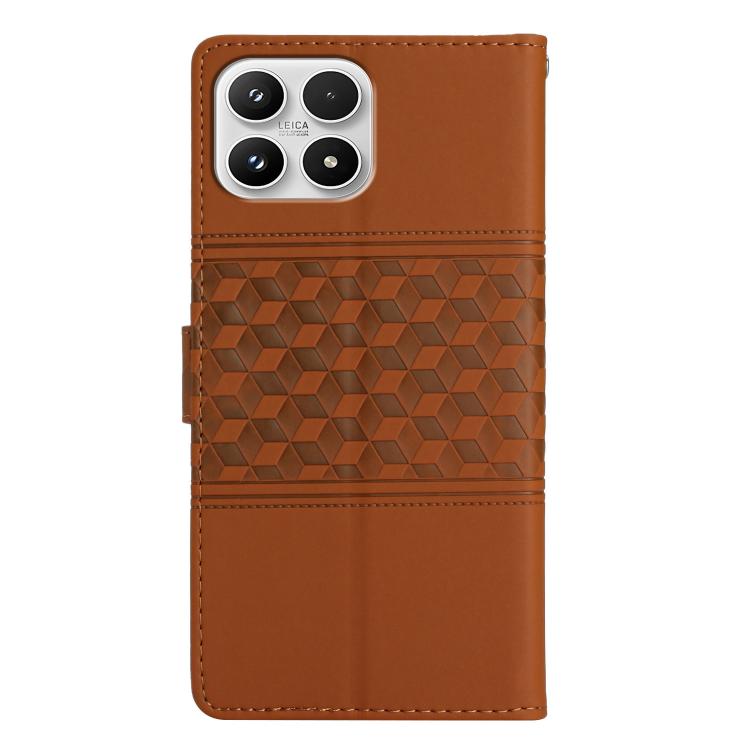 For Xiaomi 17 Diamond Embossed Skin Feel Leather Phone Case