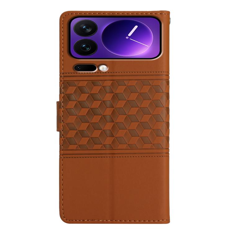 For Xiaomi 17 Pro Diamond Embossed Skin Feel Leather Phone Case
