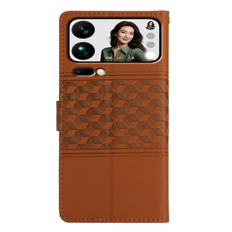 For Xiaomi 17 Pro Max Diamond Embossed Skin Feel Leather Phone Case