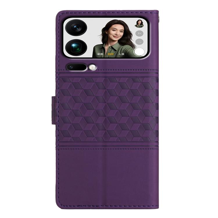 For Xiaomi 17 Pro Max Diamond Embossed Skin Feel Leather Phone Case