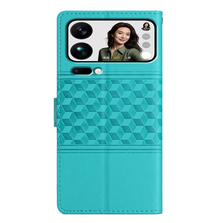 For Xiaomi 17 Pro Max Diamond Embossed Skin Feel Leather Phone Case