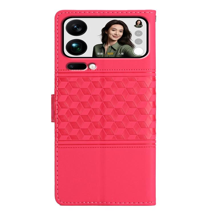 For Xiaomi 17 Pro Max Diamond Embossed Skin Feel Leather Phone Case